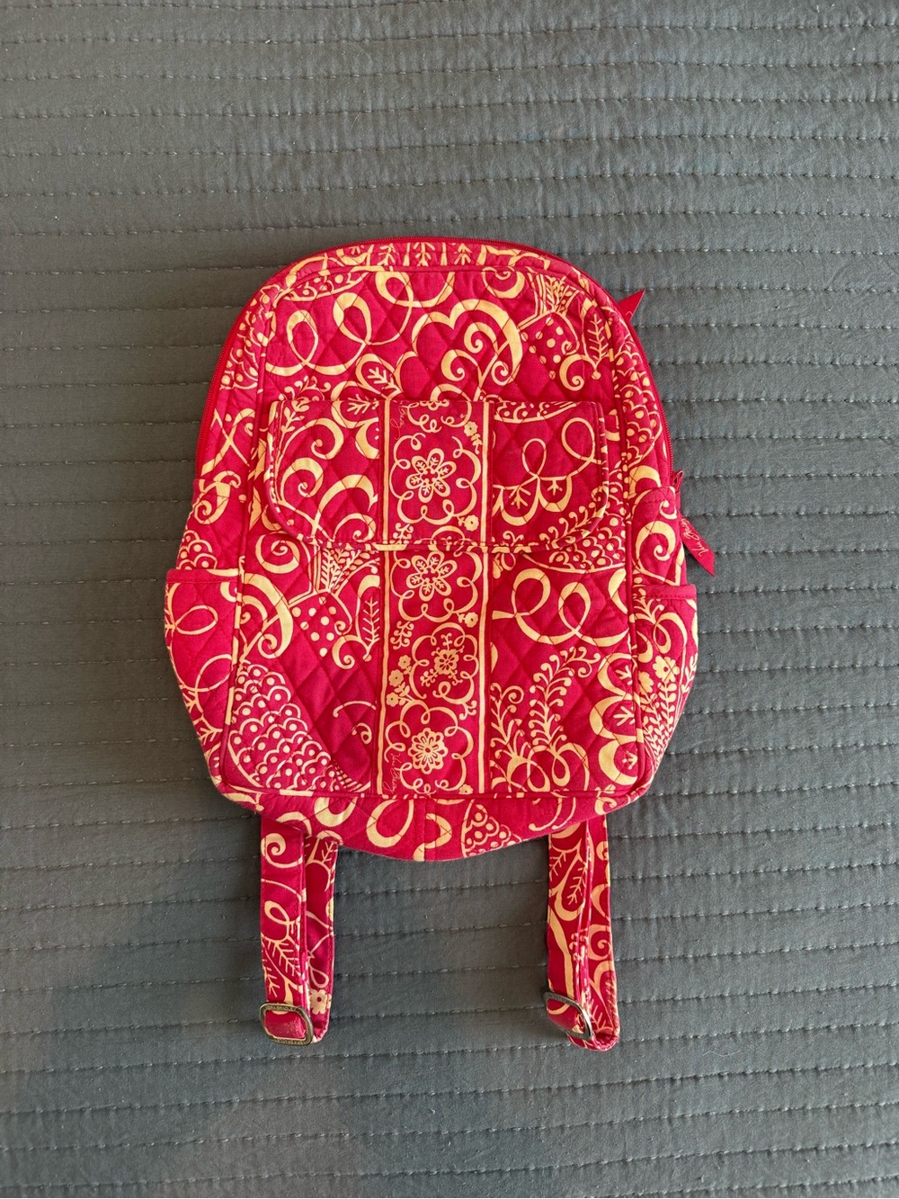 Vera Bradley Quilted Pink and Cream Floral Backpack